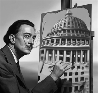 Salvador Dali Painting Austin Texas Capitol Building 1928
Created By Digital Artist DAPACU 2025